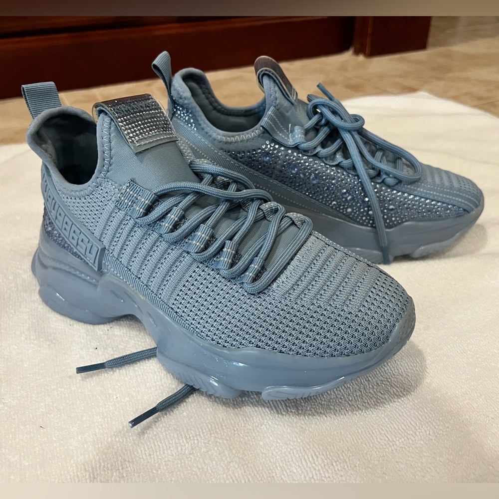 Steve Madden Blue Rhinestone Sneakers
